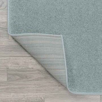 Haze Solid Low-pile Area Rug Light Blue